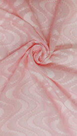 【お値打ち商品】薄地のコットン　11−47　シースルーのピンクの濃淡の波柄　120x130
