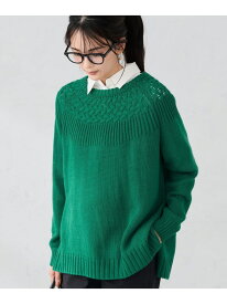 【SALE／50%OFF】ケーブル求心風ニット a.v.v アー・ヴェ・ヴェ トップス ニット ホワイト グリーン【RBA_E】[Rakuten Fashion]