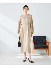 【SALE／50%OFF】サテンドルマンスリーブワンピース a.v.v アー・ヴェ・ヴェ ワンピース・ドレス ワンピース ベージュ【RBA_E】【送料無料】[Rakuten Fashion]