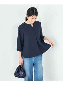 【SALE／20%OFF】【洗える/イージーケア/吸水速乾/UVカット】袖リボンサッカーブラウス【セットアップ対応】 a.v.v アー・ヴェ・ヴェ トップス シャツ・ブラウス ネイビー グレー パープル【RBA_E】[Rakuten Fashion]