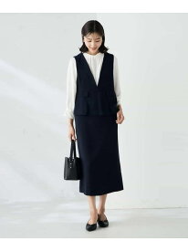 【SALE／50%OFF】ペプラムドッキングワンピース a.v.v アー・ヴェ・ヴェ ワンピース・ドレス ワンピース ブラック ネイビー【RBA_E】【送料無料】[Rakuten Fashion]