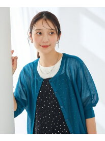 【SALE／50%OFF】【2WAY】6分袖シアーカーディガン a.v.v アー・ヴェ・ヴェ トップス カーディガン ブラウン グリーン【RBA_E】[Rakuten Fashion]