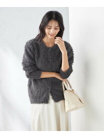 【SALE／40%OFF】フェザーヤーンクルーネックニットカーディガン a.v.v アー・ヴェ・ヴェ トップス カーディガン グレー ピンク ホワイト【RBA_E】【送料無料】[Rakuten Fashion]