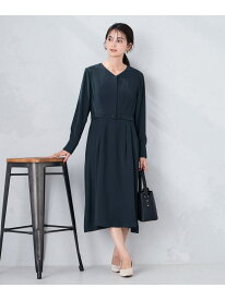 【洗える】ウエストタックワンピース a.v.v アー・ヴェ・ヴェ ワンピース・ドレス ワンピース ネイビー ベージュ【送料無料】[Rakuten Fashion]