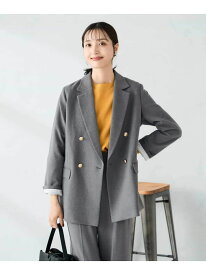 【SALE／30%OFF】【ストレッチ/雑誌InRed(宝島社)11月号掲載】ダブルブレストジャケット a.v.v アー・ヴェ・ヴェ ジャケット・アウター テーラードジャケット・ブレザー ネイビー グレー【RBA_E】【送料無料】[Rakuten Fashion]