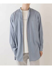 【SALE／60%OFF】ロングシルエットバンドカラーシャツ a.v.v アー・ヴェ・ヴェ トップス シャツ・ブラウス ブルー グレー【RBA_E】[Rakuten Fashion]