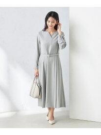 【SALE／10%OFF】【WEB限定/洗える】サイドプリーツワンピース a.v.v アー・ヴェ・ヴェ ワンピース・ドレス ワンピース ネイビー グレー【RBA_E】【送料無料】[Rakuten Fashion]