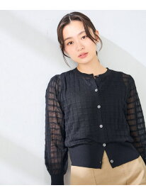 【SALE／50%OFF】シアーチェックカーディガン a.v.v アー・ヴェ・ヴェ トップス カーディガン ホワイト ブルー ブラック【RBA_E】[Rakuten Fashion]