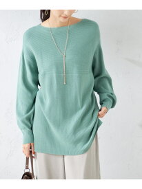 【SALE／80%OFF】【洗える】切替ボートネックチュニックニット a.v.v アー・ヴェ・ヴェ トップス ニット レッド グリーン グレー ブラック ブルー【RBA_E】[Rakuten Fashion]