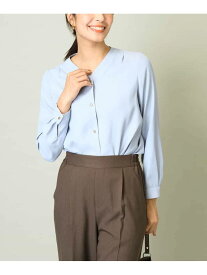 Vネックタックブラウス a.v.v アー・ヴェ・ヴェ トップス シャツ・ブラウス ブルー ネイビー【送料無料】[Rakuten Fashion]