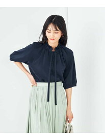 【SALE／30%OFF】フリルネックボウタイブラウス a.v.v アー・ヴェ・ヴェ トップス シャツ・ブラウス ホワイト グレー ネイビー【RBA_E】[Rakuten Fashion]