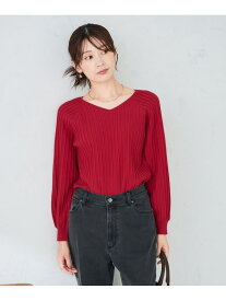 【SALE／70%OFF】プリーツライクVネックニット a.v.v アー・ヴェ・ヴェ トップス ニット グレー ブラック レッド【RBA_E】[Rakuten Fashion]