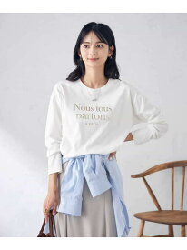 【SALE／37%OFF】【綿100%】箔プリントロゴロンT a.v.v アー・ヴェ・ヴェ トップス カットソー・Tシャツ ホワイト【RBA_E】[Rakuten Fashion]