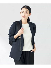 【SALE／50%OFF】【洗える/ストレッチ/UVカット】麻調ストレッチテーラードジャケット a.v.v アー・ヴェ・ヴェ ジャケット・アウター テーラードジャケット・ブレザー ネイビー ベージュ グレー【RBA_E】【送料無料】[Rakuten Fashion]
