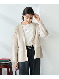 【SALE／30%OFF】ニットジャケット a.v.v アー・ヴェ・ヴェ トップス カーディガン グレー ブラック【RBA_E】【送料無料】[Rakuten Fashion]