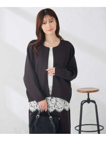 ダンボール ノーカラー ZIP カーディガン a.v.v アー・ヴェ・ヴェ トップス カーディガン ネイビー グレー ブラウン【送料無料】[Rakuten Fashion]