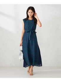 【洗える】サイドプリーツノースリーブワンピース a.v.v アー・ヴェ・ヴェ ワンピース・ドレス ワンピース ブラック グリーン【送料無料】[Rakuten Fashion]