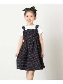 【SALE／46%OFF】[120-160]【冷感】肩リボンドッキングワンピース a.v.v アー・ヴェ・ヴェ ワンピース・ドレス ワンピース ブラック グレー【RBA_E】[Rakuten Fashion]