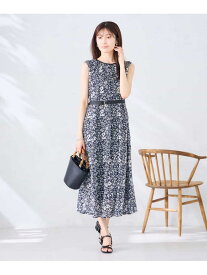 【SALE／19%OFF】【洗える】フラワープリントギャザーノースリーブワンピース a.v.v アー・ヴェ・ヴェ ワンピース・ドレス ワンピース ホワイト ネイビー【RBA_E】【送料無料】[Rakuten Fashion]