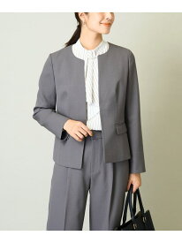 【SALE／50%OFF】【洗える/イージーケア/UVカット/ストレッチ】スカルノテックスキーネックジャケット a.v.v アー・ヴェ・ヴェ ジャケット・アウター ノーカラージャケット ブラウン ネイビー グレー【RBA_E】【送料無料】[Rakuten Fashion]