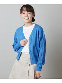 【SALE／65%OFF】[120-130]透かし編みカーディガン a.v.v アー・ヴェ・ヴェ トップス カーディガン ブルー ホワイト【RBA_E】[Rakuten Fashion]