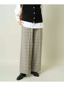 【SALE／60%OFF】【イージーケア/ストレッチ】あったか美ラクるイージーチェックワイドパンツ a.v.v アー・ヴェ・ヴェ パンツ その他のパンツ グレー【RBA_E】[Rakuten Fashion]