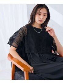 【SALE／28%OFF】メッシュレイヤードワンピース a.v.v アー・ヴェ・ヴェ ワンピース・ドレス ワンピース ブラック ブラウン【RBA_E】【送料無料】[Rakuten Fashion]