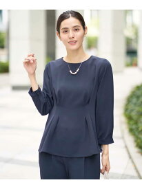 【SALE／50%OFF】【洗える/イージーケア】サテンストレッチペプラムブラウス【セットアップ対応】 a.v.v アー・ヴェ・ヴェ トップス シャツ・ブラウス ネイビー グレー ブラック【RBA_E】[Rakuten Fashion]