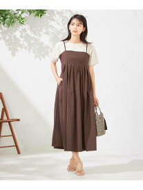 【SALE／40%OFF】【接触冷感/洗える】タックフレアキャミワンピース a.v.v アー・ヴェ・ヴェ ワンピース・ドレス ワンピース ブラック ブラウン【RBA_E】【送料無料】[Rakuten Fashion]