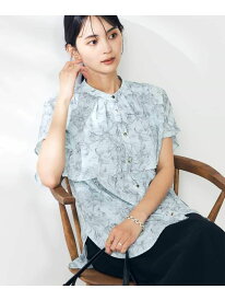 線画プリントケープブラウス a.v.v アー・ヴェ・ヴェ トップス シャツ・ブラウス グリーン ホワイト【送料無料】[Rakuten Fashion]