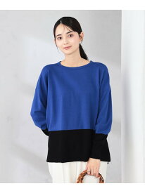 【SALE／50%OFF】バイカラーニット【新色追加】 a.v.v アー・ヴェ・ヴェ トップス ニット レッド グレー ブルー【RBA_E】[Rakuten Fashion]