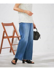 【SALE／30%OFF】【接触冷感/ストレッチ】デニムワイドパンツ a.v.v アー・ヴェ・ヴェ パンツ その他のパンツ ネイビー ブルー【RBA_E】【送料無料】[Rakuten Fashion]