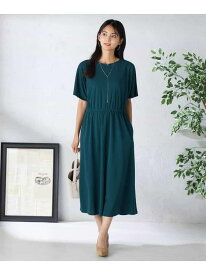 【SALE／37%OFF】【接触冷感/UVカット/イージーケア】ウエストギャザーリラクシングワンピース a.v.v アー・ヴェ・ヴェ ワンピース・ドレス ワンピース ブラック グリーン【RBA_E】【送料無料】[Rakuten Fashion]