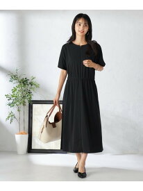 【SALE／50%OFF】【UVカット/イージーケア】ウエストギャザーリラクシングワンピース a.v.v アー・ヴェ・ヴェ ワンピース・ドレス ワンピース ブラック グリーン【RBA_E】[Rakuten Fashion]