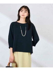 【SALE／50%OFF】光沢リップル七分袖カットソー a.v.v アー・ヴェ・ヴェ トップス カットソー・Tシャツ グレー ネイビー【RBA_E】[Rakuten Fashion]