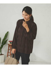 【SALE／50%OFF】フリルネックボウタイブラウス a.v.v アー・ヴェ・ヴェ トップス シャツ・ブラウス ブラウン グレー【RBA_E】[Rakuten Fashion]