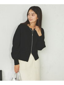 【さらさらタッチ】ミニブークレWジップカーディガン a.v.v アー・ヴェ・ヴェ トップス カーディガン ホワイト ブラック【送料無料】[Rakuten Fashion]