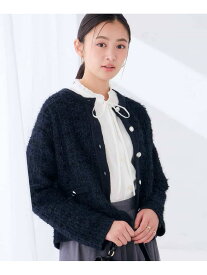 ツイーディー ニット ジャケット カーディガン a.v.v アー・ヴェ・ヴェ トップス カーディガン グレー ネイビー【送料無料】[Rakuten Fashion]