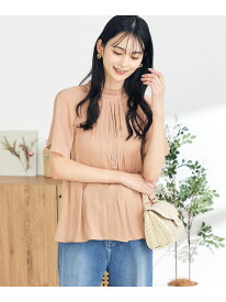 【SALE／10%OFF】【洗える/イージーケア】サテンフリルネックブラウス a.v.v アー・ヴェ・ヴェ トップス シャツ・ブラウス ネイビー ピンク ベージュ【RBA_E】[Rakuten Fashion]