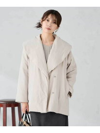 【SALE／50%OFF】ショールカラー中綿コート a.v.v アー・ヴェ・ヴェ ジャケット・アウター ステンカラーコート ベージュ ブラック【RBA_E】【送料無料】[Rakuten Fashion]