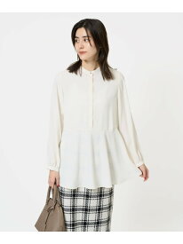 【SALE／40%OFF】ウエスト切り替えペプラムブラウス a.v.v アー・ヴェ・ヴェ トップス シャツ・ブラウス グレー ホワイト【RBA_E】[Rakuten Fashion]