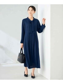 【洗える/WEB限定】ボウタイタックワンピース a.v.v アー・ヴェ・ヴェ ワンピース・ドレス ワンピース ブラウン ネイビー【送料無料】[Rakuten Fashion]