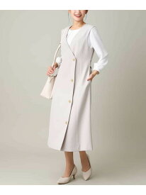 【SALE／40%OFF】【洗える/イージーケア/2WAY】ダブルクロスロングジレワンピース a.v.v アー・ヴェ・ヴェ ワンピース・ドレス ワンピース グレー ブラック【RBA_E】【送料無料】[Rakuten Fashion]