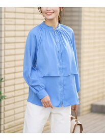 【SALE／60%OFF】レイヤード風とろみブラウス a.v.v アー・ヴェ・ヴェ トップス シャツ・ブラウス ネイビー ブルー ホワイト【RBA_E】[Rakuten Fashion]
