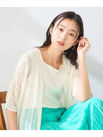 【SALE／50%OFF】縦柄編みカーディガン a.v.v アー・ヴェ・ヴェ トップス カーディガン ブラウン ホワイト【RBA_E】[Rakuten Fashion]
