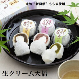 【ポイント2倍】 ギフト 生クリーム大福 送料無料 セット お中元 小分け 米どころ 新潟県産 の 最高級 もち米 こがねもち 使用 誕生日 和 洋菓子 ご褒美 スイーツ