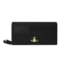 Vivienne Westwood ヴィヴィアンウエストウッド SAFFIANO 51060025-L001N 二つ折り長財布 N403 BLACK 送料無料 プレゼント ギフト 革小物 クリスマス バレンタイン ホワイトデー 誕生日 成人