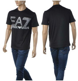 EMPORIO ARMANI　エンポリオアルマーニ　EA7 3LPT20 PJFFZ　クルーネックTシャツ　1200 BLACK　半袖　LOGO　メンズ ブランド ブラック　ロゴT　黒　黒T　黒色　ロゴ　Tシャツ　紳士　アルマーニ　Sサイズ