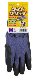 やわらかく使いやすい軽作業用手袋ライトグリップ(タグ付き)Mパープル ※こちらの商品の販売数は1個です。