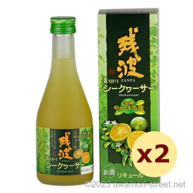 比嘉酒造 / 残波 青切りシークヮーサー 12度,300ml x 2本セット / お歳暮 お中元 贈り物 ギフト 敬老の日 父の日 家飲み 宅飲み